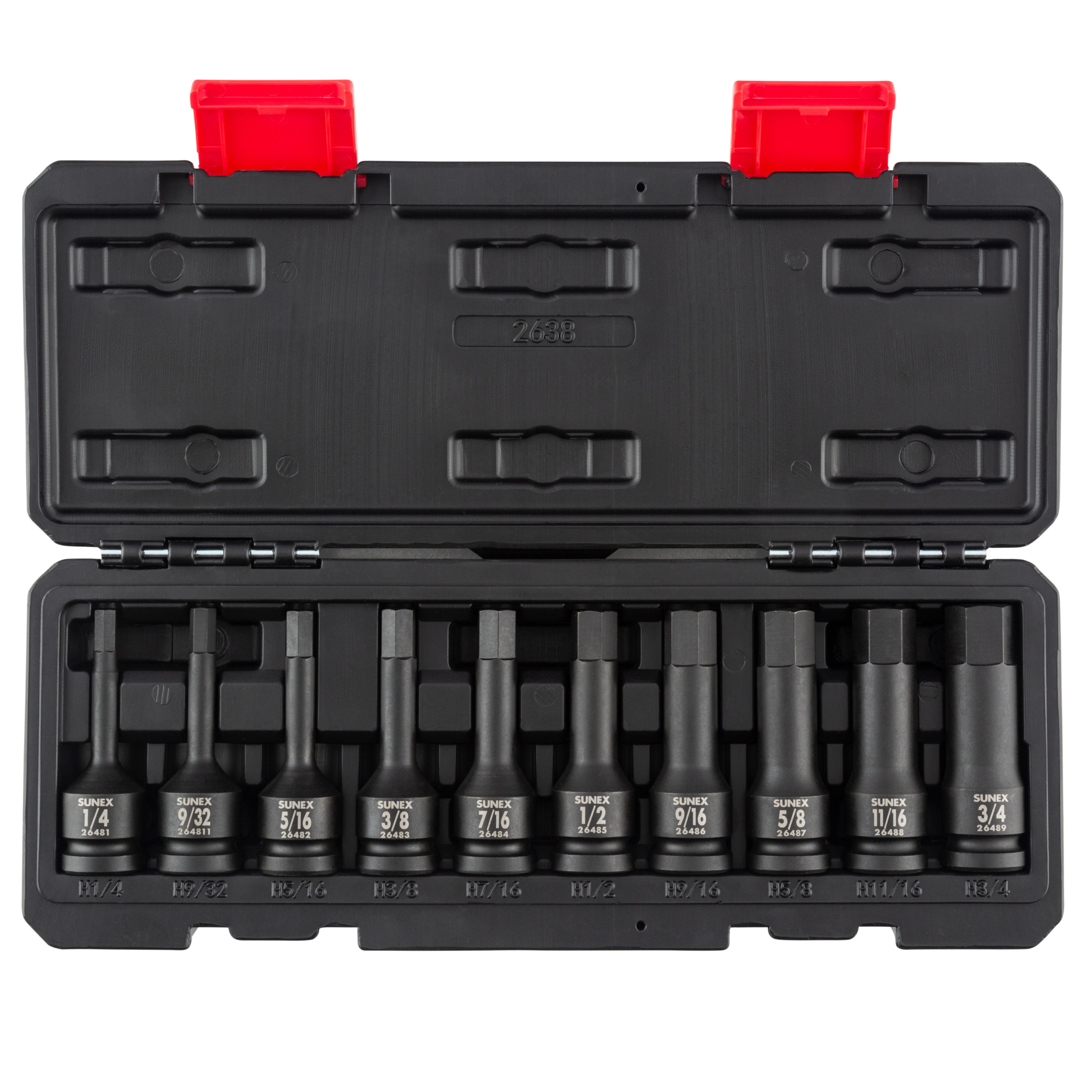Sunex Tools Hex Impact Bit Socket Set — 1/2in. Drive, SAE, 4in. Length, 10-Pc., Model# 2638